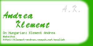 andrea klement business card